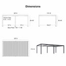 PURPLE LEAF Louvered Pergola Modern Grey Pergola with White Roof for Deck Backyard Garden