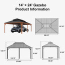PURPLE LEAF Outdoor Aluminum Carport Heavy-Duty with Wood Grain Aluminum Frame