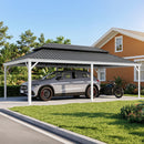 PURPLE LEAF White Metal Carport with Galvanized Steel Roof Aluminum Frame All-Weather Car Shelter