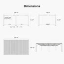 PURPLE LEAF Athena Louvered Pergola White Outdoor Aluminum Pergola with Strip Lights Adjustable Gazebo for Patio Deck Garden