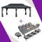 【Outdoor Idea】PURPLE LEAF Patio Gazebo with Aluminum Frame Grey Dining Sets-Bundle Set