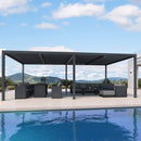 PURPLE LEAF Athena Louvered Pergola Outdoor Aluminum Pergola with Adjustable Roof for Deck Backyard Garden Hardtop Gazebo