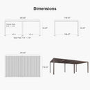 PURPLE LEAF Athena Louvered Pergola Bronze Outdoor Aluminum Pergola with Strip Lights Adjustable Gazebo for Patio Deck Garden