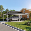 PURPLE LEAF White Metal Carport with Galvanized Steel Roof Aluminum Frame All-Weather Car Shelter