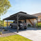 PURPLE LEAF Outdoor Metal Carport Gazebo Grey Steel Roof Aluminum Frame Shelter for Parking