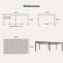 PURPLE LEAF Athena Louvered Pergola Modern Grey Pergola with White Roof for Deck Backyard Garden