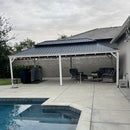 PURPLE LEAF White Gazebo for Modern Patio Double Galvanized Steel Roof Awning and Upgrade Curtain