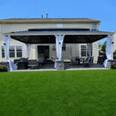 PURPLE LEAF White Gazebo for Modern Patio Double Galvanized Steel Roof Awning and Upgrade Curtain with Lights-clear