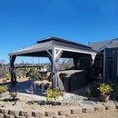 PURPLE LEAF White Gazebo for Modern Patio Double Galvanized Steel Roof Awning and Upgrade Curtain
