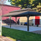 PURPLE LEAF Outdoor Hardtop Gazebo for Garden Bronze Double Roof Aluminum Frame Pavilion with String Lights-clear