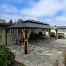 PURPLE LEAF Outdoor Hardtop Gazebo for Garden Bronze Double Roof Aluminum Frame Pavilion