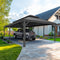 PURPLE LEAF Outdoor Metal Carport Gazebo Grey Steel Roof Aluminum Frame Shelter for Parking