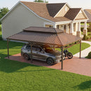 PURPLE LEAF Outdoor Metal Carport Gazebo Bronze Steel Roof Aluminum Frame Shelter for Parking