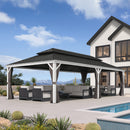 PURPLE LEAF White Gazebo for Modern Patio Double Galvanized Steel Roof Awning and Upgrade Curtain