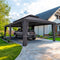 PURPLE LEAF Outdoor Metal Carport Gazebo Grey Steel Roof Aluminum Frame Shelter for Parking