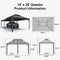 PURPLE LEAF Outdoor Metal Carport Gazebo Grey Steel Roof Aluminum Frame Shelter for Parking