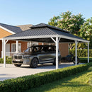 PURPLE LEAF White Metal Carport with Galvanized Steel Roof Aluminum Frame All-Weather Car Shelter