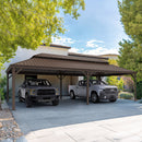 PURPLE LEAF Outdoor Metal Carport Gazebo Bronze Steel Roof Aluminum Frame Shelter for Parking