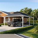 PURPLE LEAF White Metal Carport with Galvanized Steel Roof Aluminum Frame All-Weather Car Shelter
