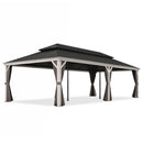 PURPLE LEAF White Gazebo for Modern Backyard Double Galvanized Steel Roof Awning and Upgrade Curtain Reinforcement Support Rods