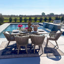 PURPLE LEAF Patio Dining Sets Aluminum Frame and Handwoven Wicker Chairs Set for Garden Deck, Cushions and Pillows included