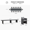 PURPLE LEAF Sanori Outdoor Dining Set Weather-Resistant Aluminum Table and Chairs Set with Backrest Pillow and Olefin Cushions for Deck