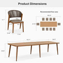 PURPLE LEAF 9 / 7 / 11 pcs Outdoor Dining Set Teak Aluminum Patio Dining Table and Chair