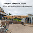 PURPLE LEAF Premium Patio Umbrella Classic SUNBRELLA Cantilever Umbrellas