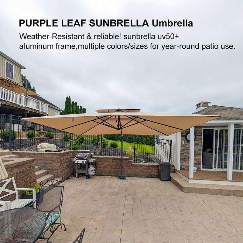 PURPLE LEAF Premium Patio Umbrella Classic SUNBRELLA Cantilever Umbrellas