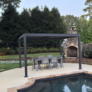 PURPLE LEAF Caesar Outdoor Louvered Pergola Patio Sun Shade Shelter with Adjustable Hardtop Patio Pergola Grey