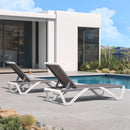 PURPLE LEAF Patio Chaise Lounge Chair Outside Aluminum Plastic Stackable Tanning Chairs for Pool Sunbathing Beach Deck Outdoor Lounger