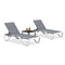 PURPLE LEAF Gray Chaise Lounge Chairs with Side Table - Outdoor Patio Furniture