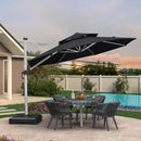 PURPLE LEAF Round Cantilever Patio Umbrella Heavy Duty Umbrella for Porch Garden Pool