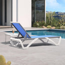 PURPLE LEAF Patio Chaise Lounge Chair Outside Aluminum Plastic Stackable Tanning Chairs for Pool Sunbathing Beach Deck Outdoor Lounger