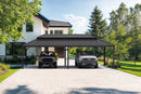 PURPLE LEAF Outdoor Metal Carport with Grey Steel Roof and Aluminum Frame Protective Shelter