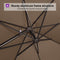 PURPLE LEAF Patio Cantilever Umbrella with Aluminum Offset Hanging for Pool Garden Deck