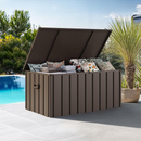 PURPLE LEAF Outdoor Deck Box Waterproof Lockable Storage Box Container with Lid Deck Organization for Patio Cushions Side Table Pool Accessories Garden Tools