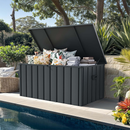 PURPLE LEAF Outdoor Deck Box Waterproof Lockable Storage Box Container with Lid Deck Organization for Patio Cushions Side Table Pool Accessories Garden Tools