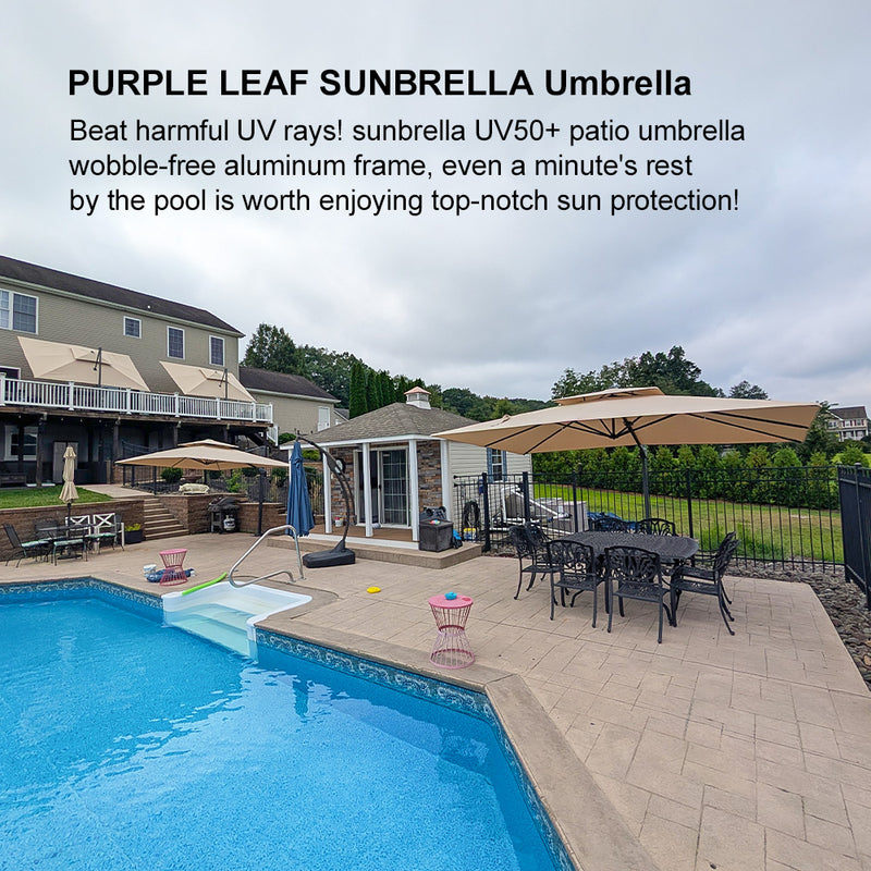 PURPLE LEAF Premium Patio Umbrella Classic SUNBRELLA Cantilever Umbrellas