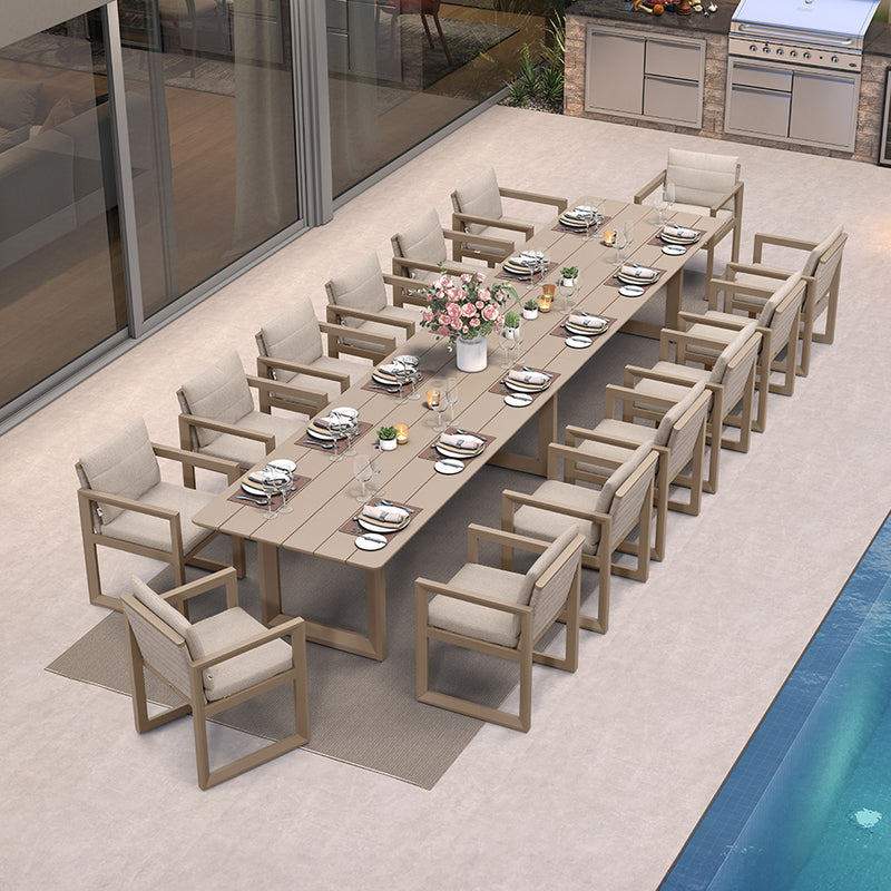 PURPLE LEAF Caesar Outdoor Dining Set Aluminum Luxury Patio Furniture Table and Chairs Set with Olifen Removable Thick Cushion and Pillow Patio Dining Sets for Garden Deck