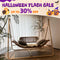 PURPLE LEAF Double Cloud Hanging Chair - Outdoor Patio Rattan Swing Chair with Cushion and Backrest.