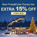 PURPLE LEAF Double Top 9 / 10 / 11 / 12 ft Square Outdoor Umbrellas with Lights