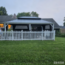 PURPLE LEAF White Gazebo for Modern Patio Double Galvanized Steel Roof Awning and Upgrade Curtain with Lights-milky