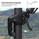 PURPLE LEAF Lateral Tilt Patio Umbrella with Base, 360° Swivel Cantilever Umbrella with Stand