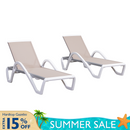 PURPLE LEAF Patio Chaise Lounge Chair Outdoor Plastic Textilene Sun Bathing Recliner Tanning Pool Lounger with 6 Adjustable Position for Outside Beach in-Pool Lawn Poolside