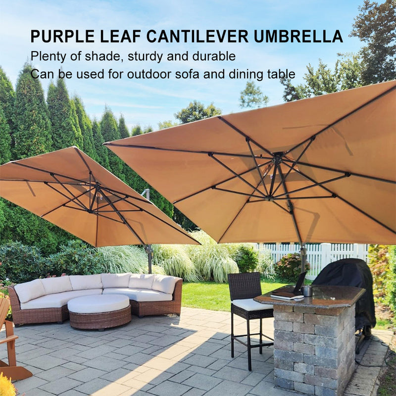 PURPLE LEAF Double Top 10 / 11 / 12 / 9 x 12 ft Square and Rectangle Outdoor Cantilever Umbrella