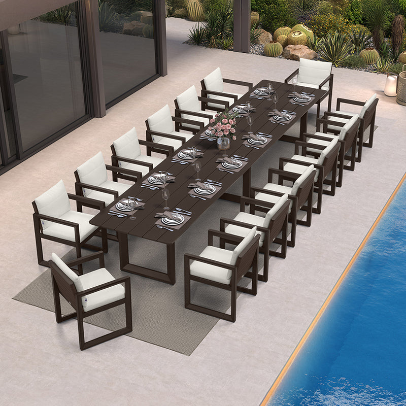 PURPLE LEAF Caesar Outdoor Dining Set Aluminum Luxury Patio Furniture Table and Chairs Set with Olifen Removable Thick Cushion and Pillow Patio Dining Sets for Garden Deck