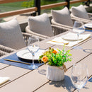 PURPLE LEAF Outdoor Dining Set for Family, Aluminum Outdoor Patio Table and Chairs Set with Olefin Cushions, Patio Furniture Set for Garden or Deck, Beige