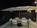 PURPLE LEAF Double-Sided Market Umbrella with Light Large Patio Umbrellas with Base