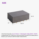 PURPLE LEAF Patio Furniture Cover Waterproof Heavy Duty TPU Coating Tear-Resistant Fabric for Outdoor Rectangular Dining Set